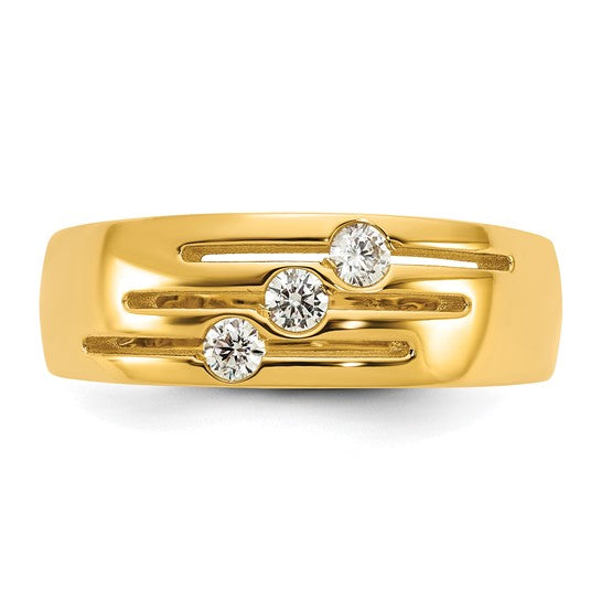 14KY 3 Stone Diamond Ring