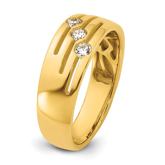 14KY 3 Stone Diamond Ring