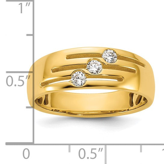 14KY 3 Stone Diamond Ring