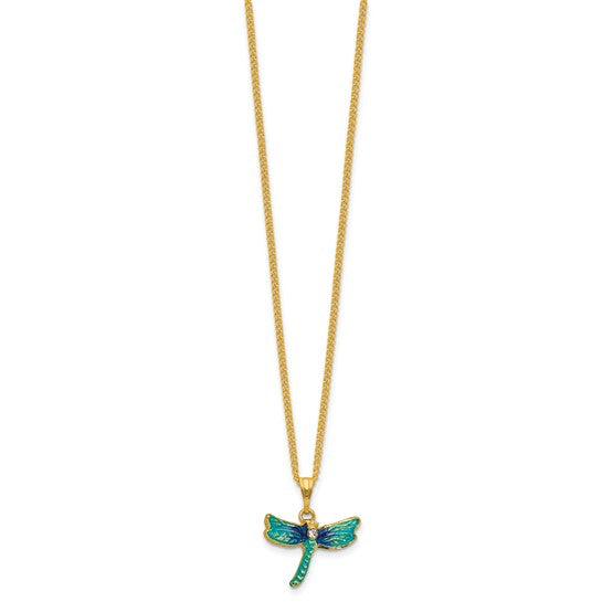 Luxury Giftware by Jere JEWELEE Dragonfly Heart Trinket Box with 18" Necklace