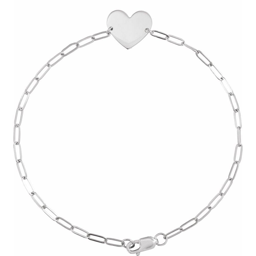 Engravable Heart 7" Bracelet