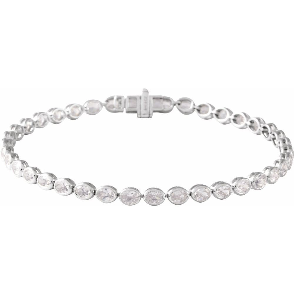 Bezel Set Lab-Created 4 9/10th CTW Diamond Tennis Bracelet
