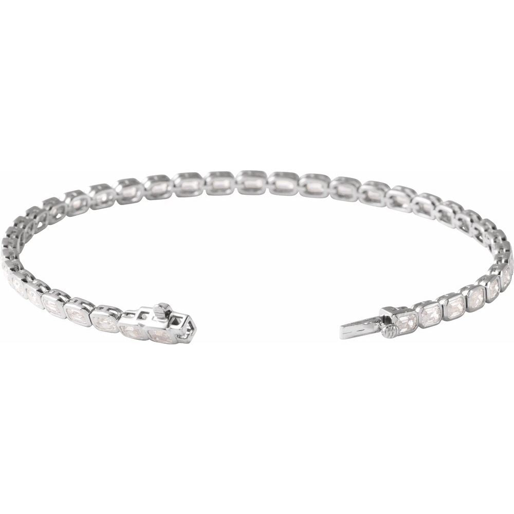 6.25CTW Lab Created Emerald Cut Tennis Bracelet