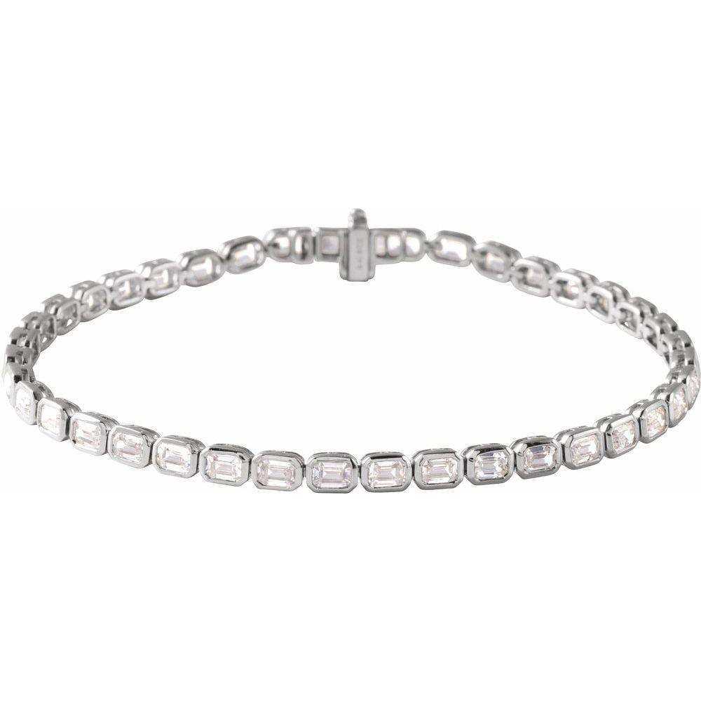 6.25CTW Lab Created Emerald Cut Tennis Bracelet