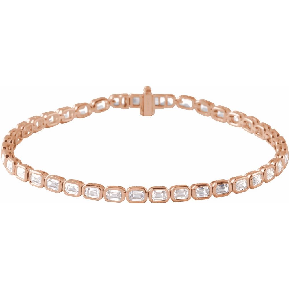 6.25CTW Lab Created Emerald Cut Tennis Bracelet