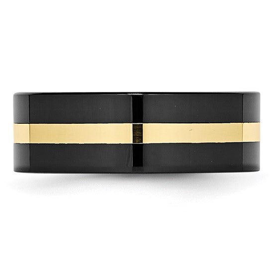 14KY & Black Ceramic Band