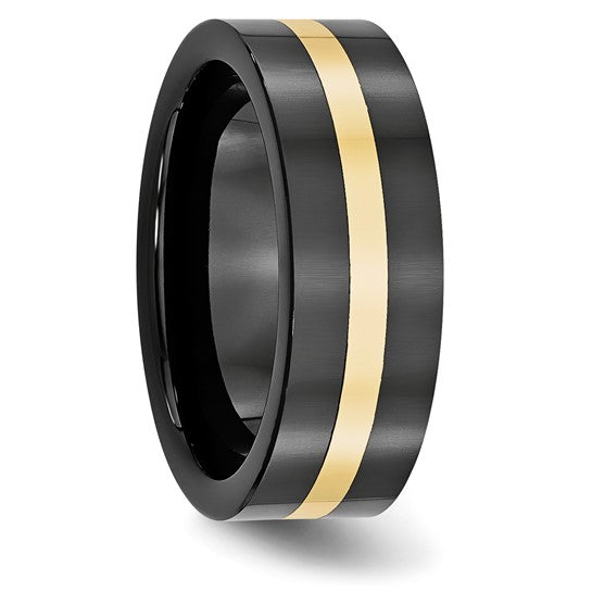 14KY & Black Ceramic Band