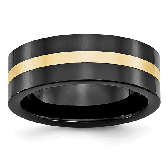 14KY & Black Ceramic Band