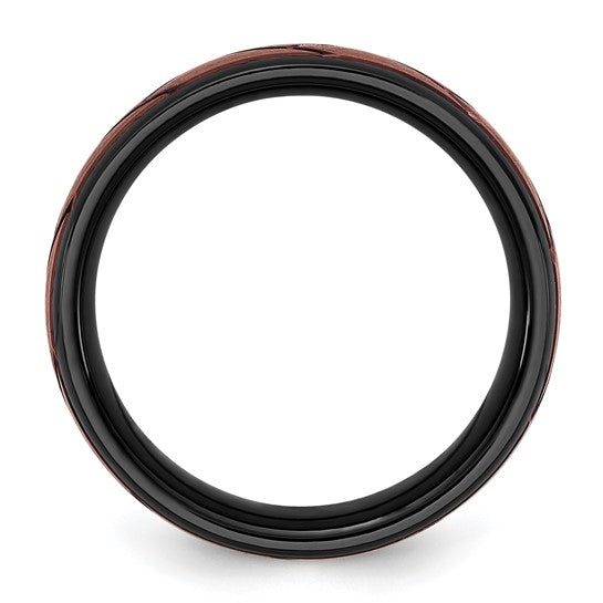 Ceramic 8mm Wedding Band w/Grooved Finish