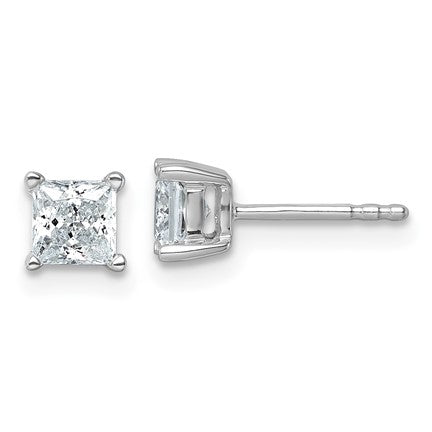 1CTW Lab Created Princess Cut Diamond Stud Earrings