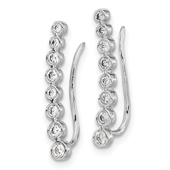14KW 3/8CTW Lab-Created Diamond Climber Earrings