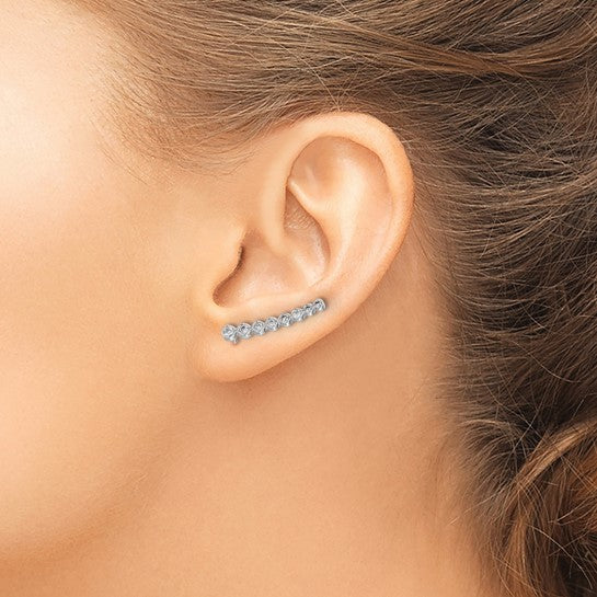 14KW 3/8CTW Lab-Created Diamond Climber Earrings