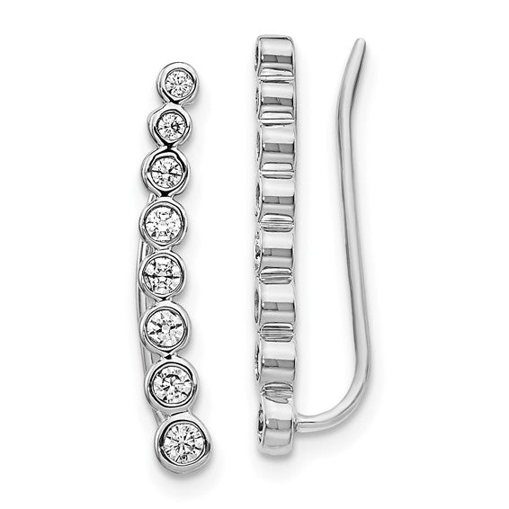 14KW 3/8CTW Lab-Created Diamond Climber Earrings