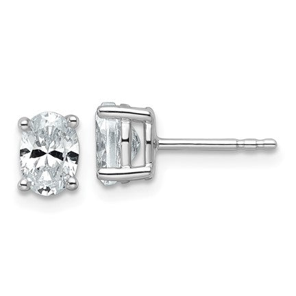 1CTW Lab Created Oval Diamond Stud Earrings