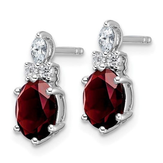 14KW Garnet & Diamond Earrings 2.074GTW