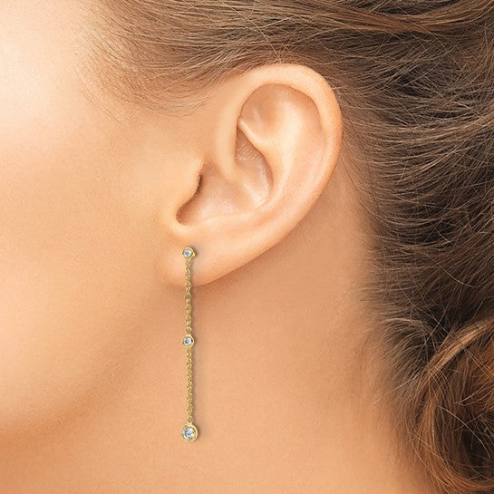 Dangle Lab Created Diamond Earrings