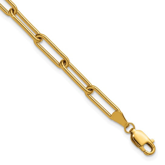 14K Gold Filled 4.10mm Paperclip Link Bracelet With Extender