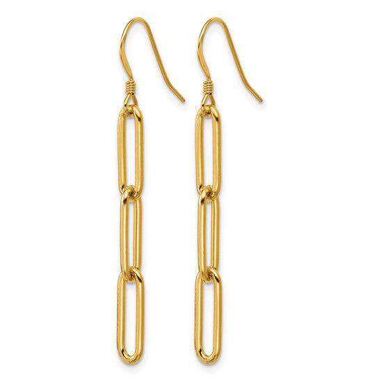 14K Gold Filled Paperclip Link Dangle Earrings