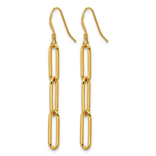 14K Gold Filled Paperclip Link Dangle Earrings