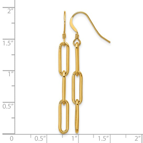 14K Gold Filled Paperclip Link Dangle Earrings