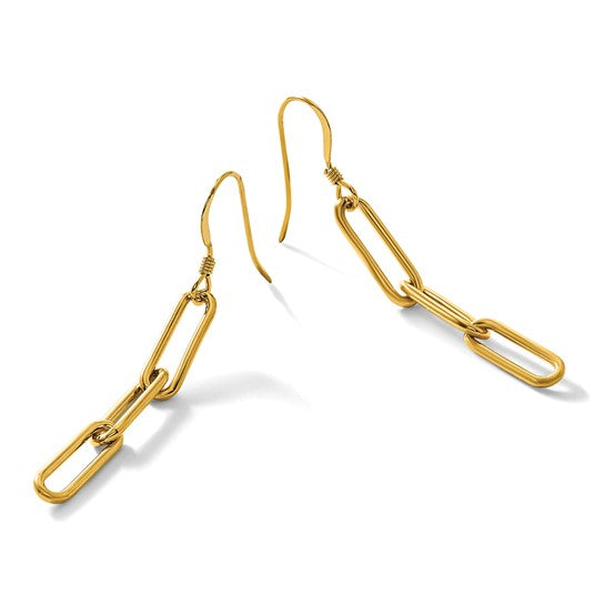 14K Gold Filled Paperclip Link Dangle Earrings
