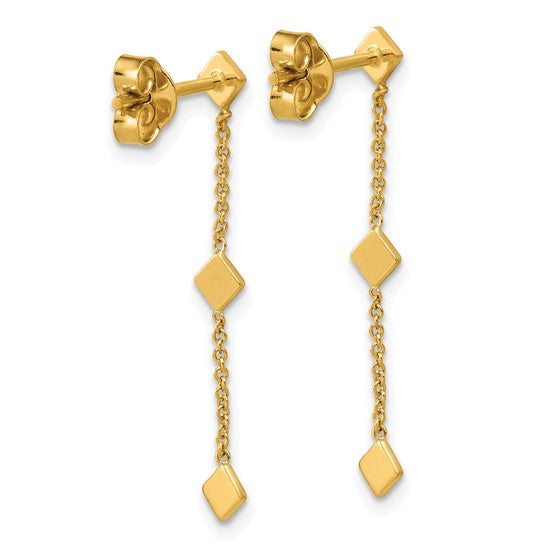 14KY Geometric Dangle Earrings