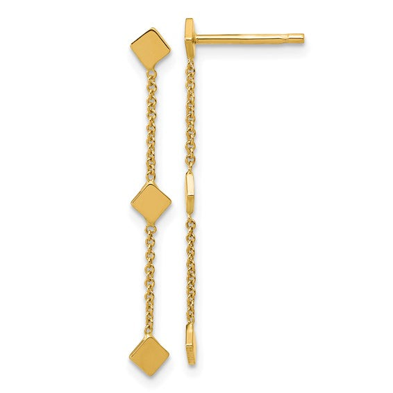 14KY Geometric Dangle Earrings