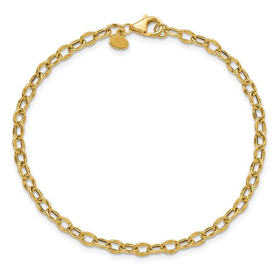 14KY Flat Cable Link Bracelet