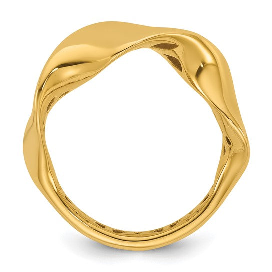 14KY Polished Wavy Ring