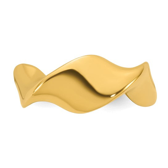 14KY Polished Wavy Ring
