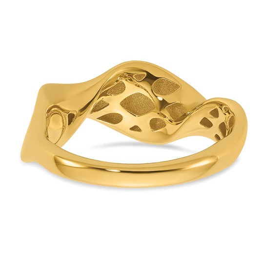 14KY Polished Wavy Ring
