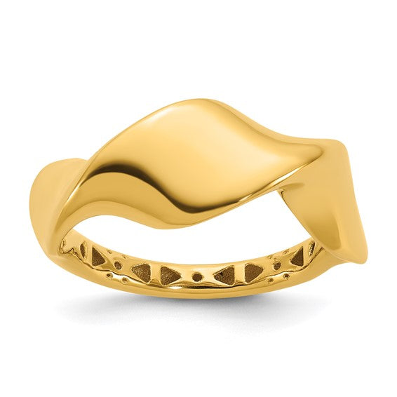 14KY Polished Wavy Ring