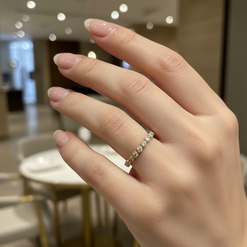 10K Yellow Gold Bezel Set Diamond Anniversary Band