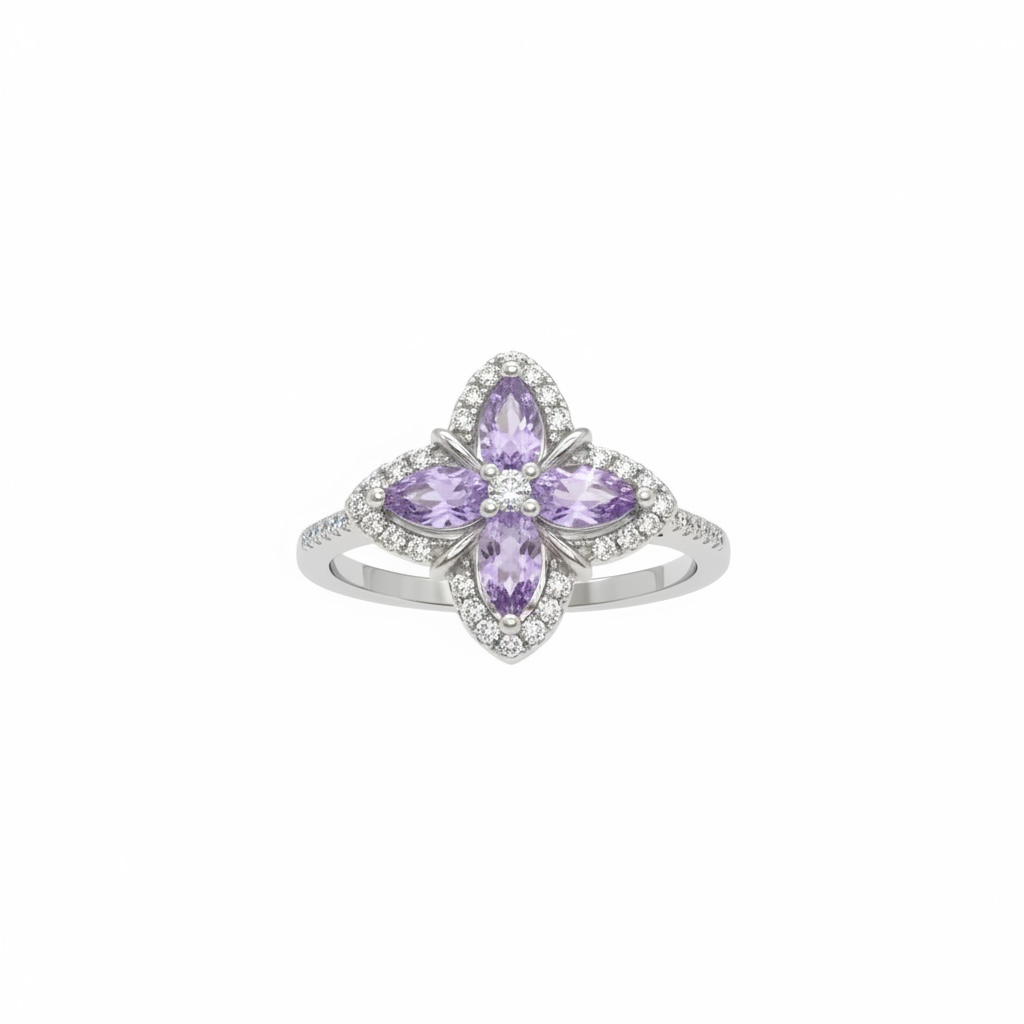Bellissima Amethyst Flower Ring