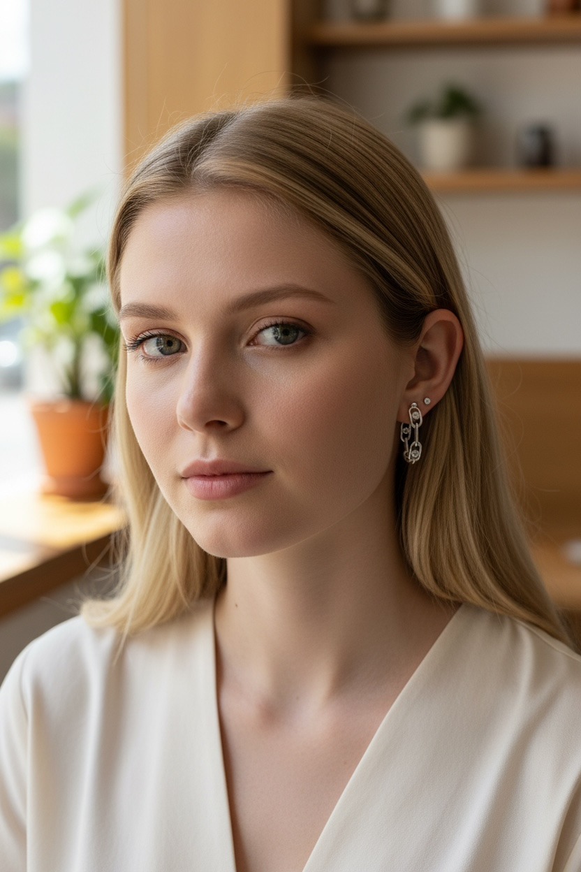 Paperclip Lab-Grown Diamond Hoop Earrings in Sterling Silver