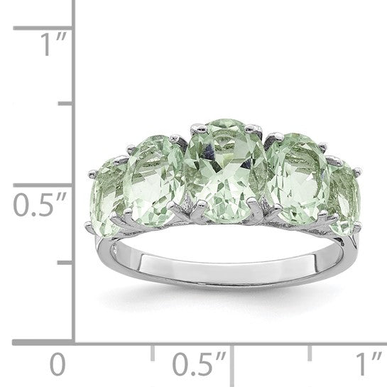 Green Quartz Five Stone Ring