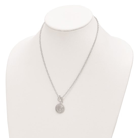 Rhodium-Plated Sterling Silver Polished “Mom” Necklace