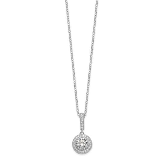 Sterling Silver CZ Necklace & Post Earrings Set – 18"