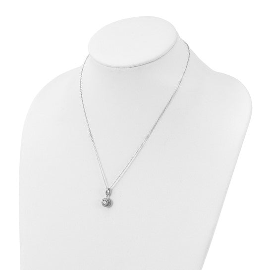 Sterling Silver CZ Necklace & Post Earrings Set – 18"