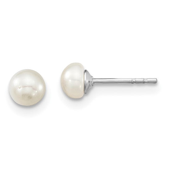Freshwater Pearl Rhodium-Plated Sterling Silver Necklace, Bracelet & Earrings Set