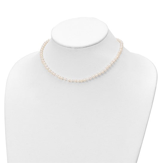 Freshwater Pearl Rhodium-Plated Sterling Silver Necklace, Bracelet & Earrings Set