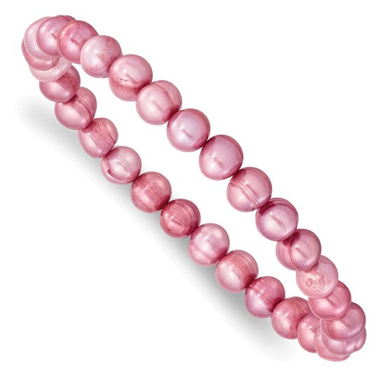 Freshwater Cultured Pearl 5-Piece Stretch Bracelet Set – Multi-Color (6–7mm)