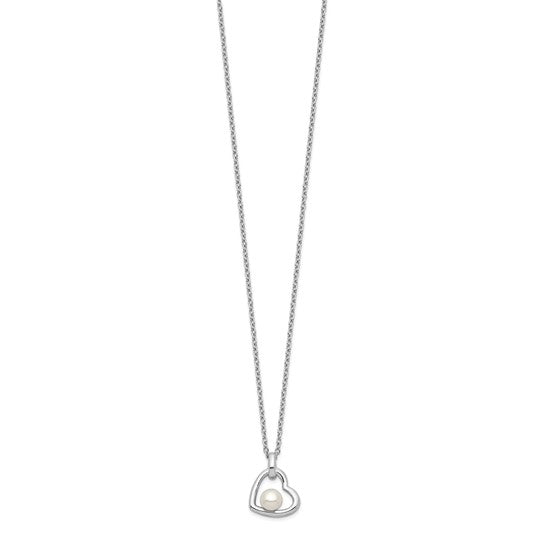 White Button Freshwater Pearl Sterling Silver Necklace