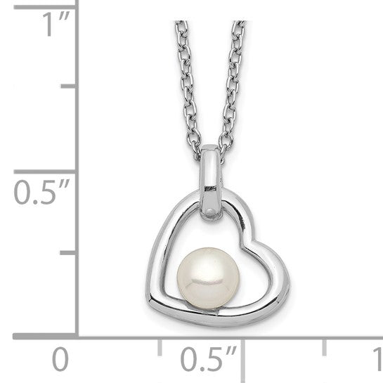 White Button Freshwater Pearl Sterling Silver Necklace