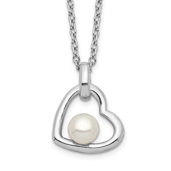 White Button Freshwater Pearl Sterling Silver Necklace