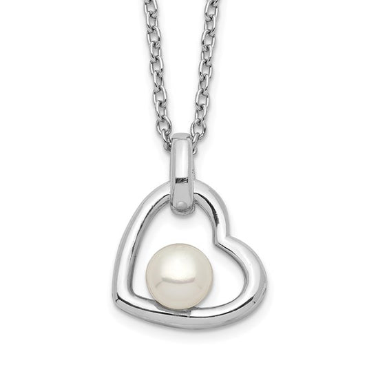 White Button Freshwater Pearl Sterling Silver Necklace