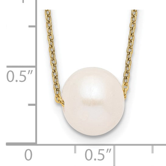Sterling Silver Gold-tone Freshwater Cultured Pearl Necklace