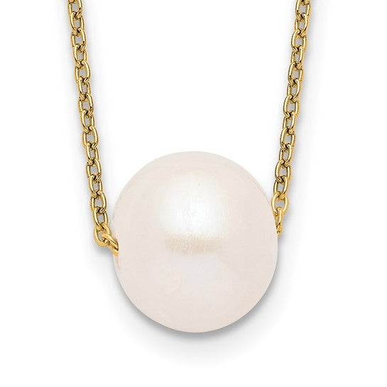 Sterling Silver Gold-tone Freshwater Cultured Pearl Necklace