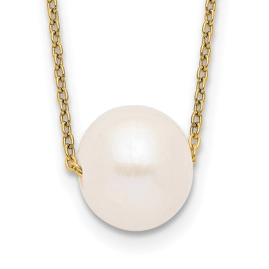 Sterling Silver Gold-tone Freshwater Cultured Pearl Necklace