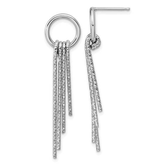Movable Dangle Silver Earrings